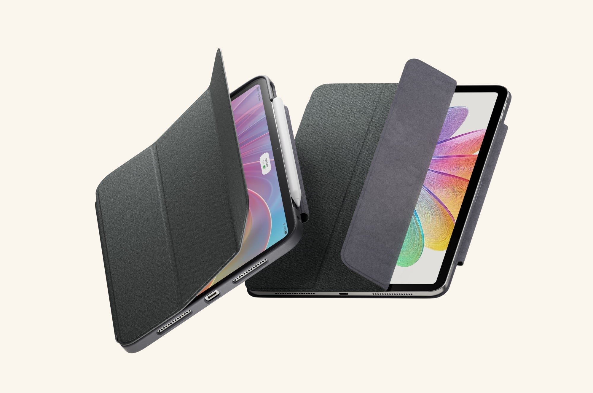 Two iPads side by side, one with the Paperlike™ Folio Case and the other with the Paperlike™ Bumper Case.
