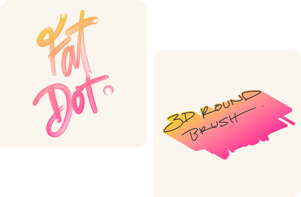 Dot Fat Brush & Round 3D Big Brush