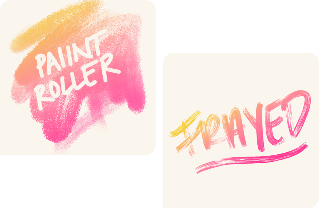 Paint Roller & Frayed Brush