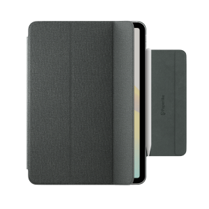 Paperlike’s Folio Case attached to an iPad with the flap open to show the Apple Pencil. 